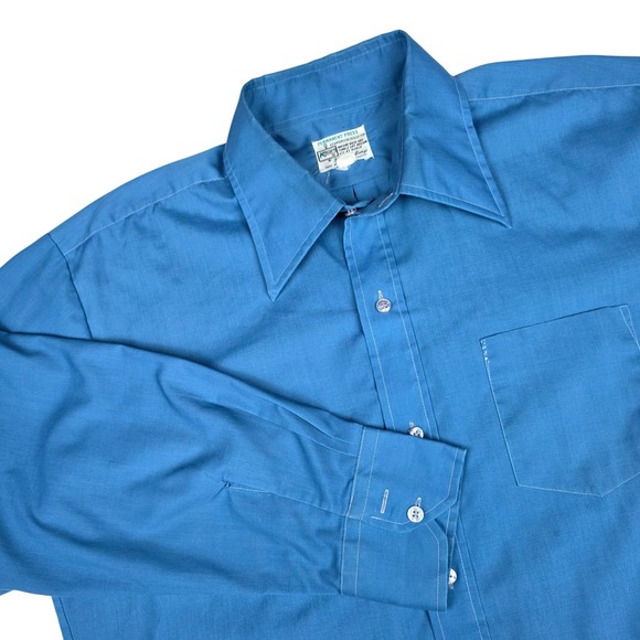 Kmart Other - Vintage Kmart Permanent Press Blue Button Down Shirt Mens 16.5-33 Long Sleeve